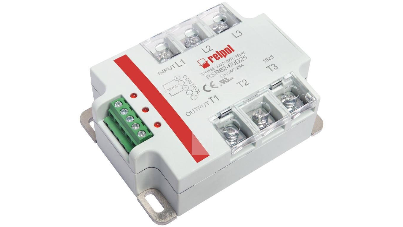 Three-phase solid-state relay 600V AC 4-32V DC AC3 25/600V AC RSR62-60D25 /T2UK