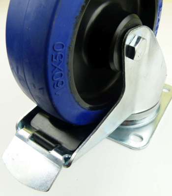 Tente 37036 - Lenkrolle 125 Mm Mit Blauem Rad Und Feststeller | Lenkrollen