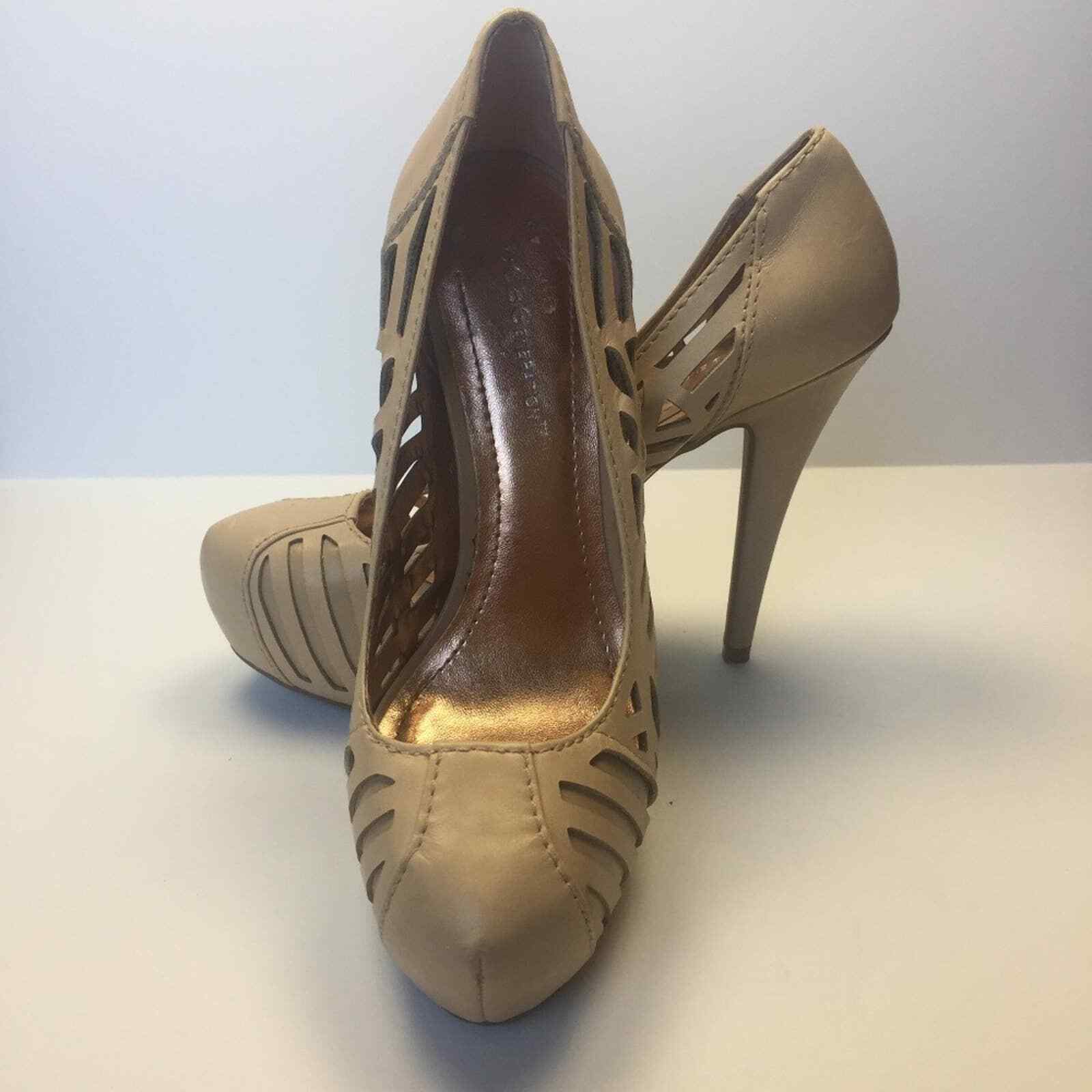 BCBGeneration Tan Platform Cut-Out Stilettos 6.5B - image 1
