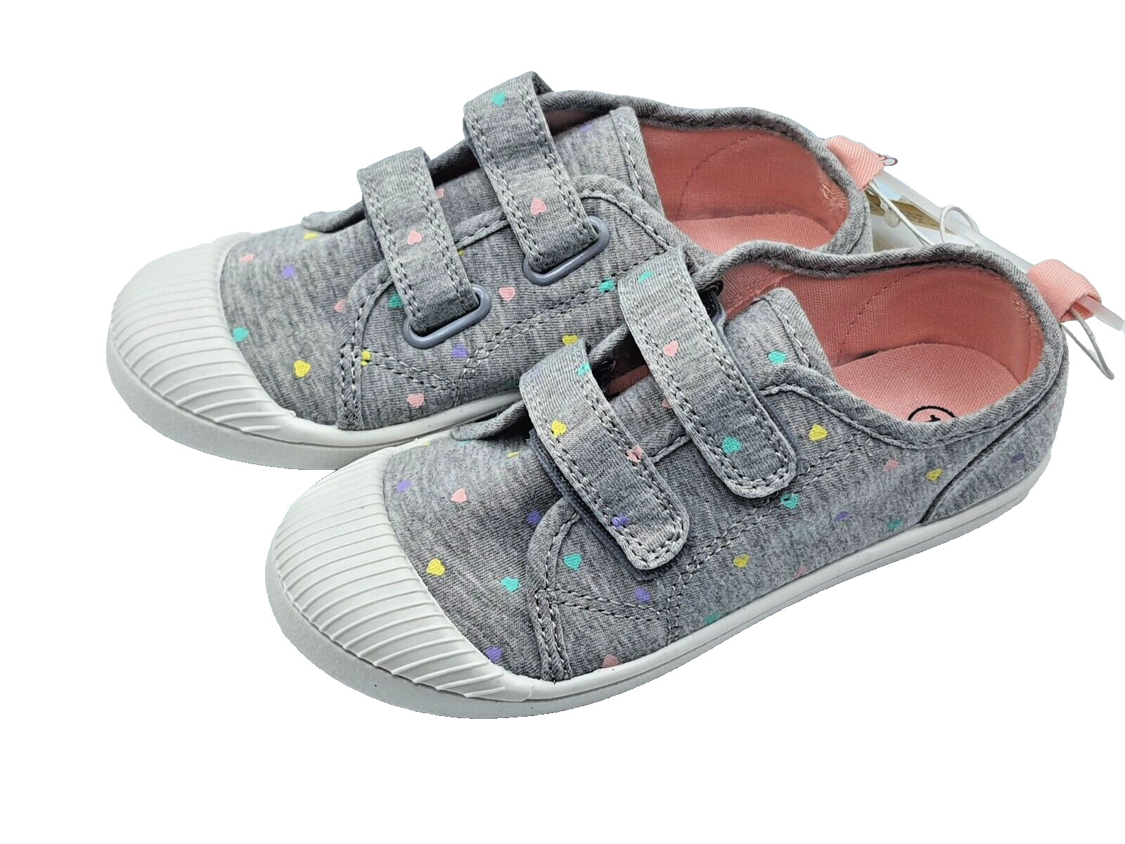 Cat & Jack gray with heart print girls size 12 toddler shoes New With Tags