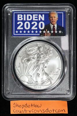 2020 Silver Eagle PCGS MS70 Joe Biden 47th VP Biden 2020 48IQ | eBay
