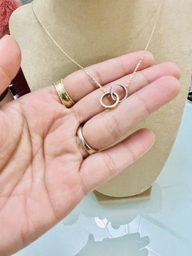 Echt Gold 18k 750 zweifarbig maßgeschneidert Verbindungsreifen Halskette 18" 🇺🇸 - Bild 5 von 12