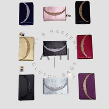 Classic Satin Evening Clutch with Rhinestone Accents