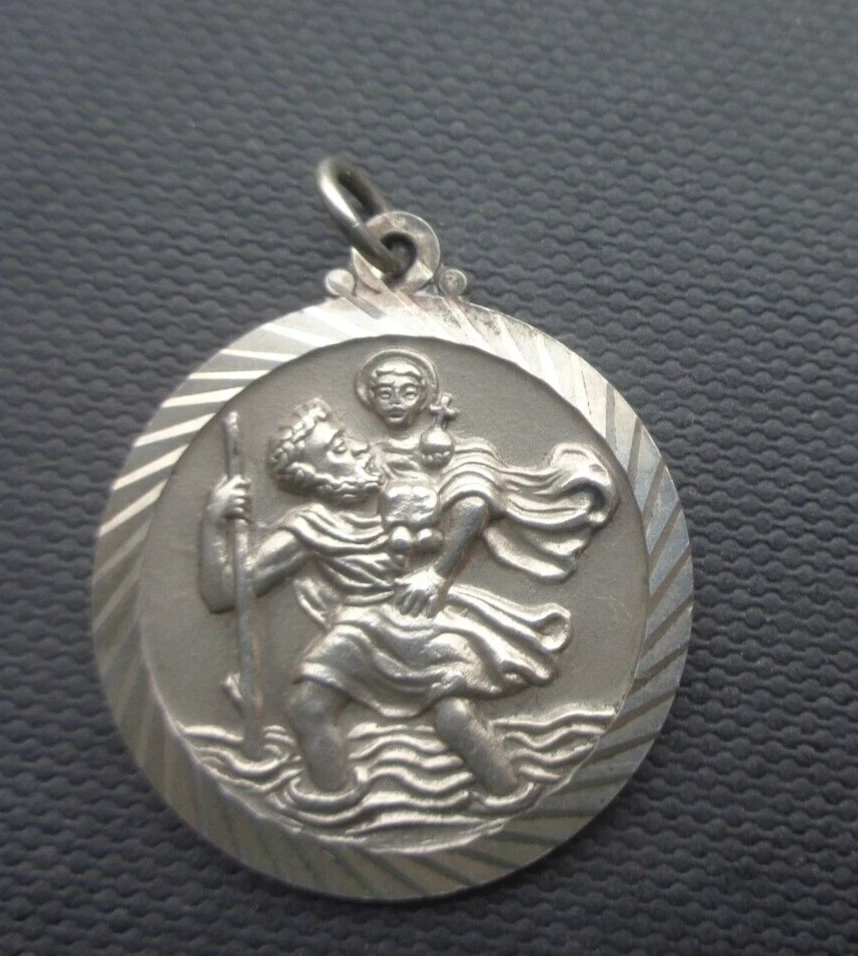 Attraente Argento St.Christopher Ciondolo - Georg Jensen Ltd C.1970s - Immagine 3 di 4