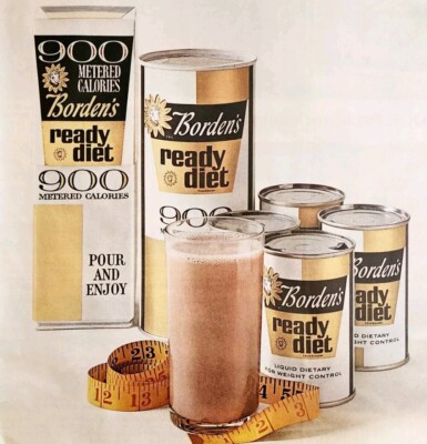 1962 Borden's Ready Diet Drink Weight Loss Advertisement Milk And Ice Cream HM2K
