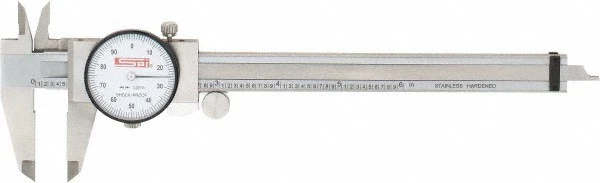 SPI 17-970-5 Calibrated Dial Caliper with White Dial, 0" to 6 inch Range
