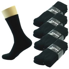 New 12 Pairs Crew Mens Sport Socks Cotton Size 9-11 10-13 Black Long