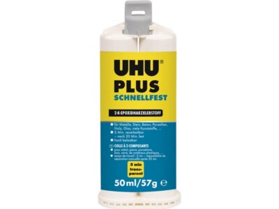 6er PACK(Stk) UHU 45740 2K-Epoxidharzklebstoff PLUS SCHNELLFEST 57 g farblos