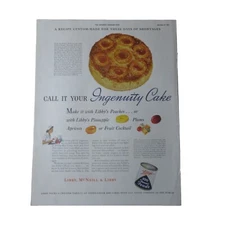 1948 Libby Canned Foods - Ingenuity Cake - Vintage Print Ad