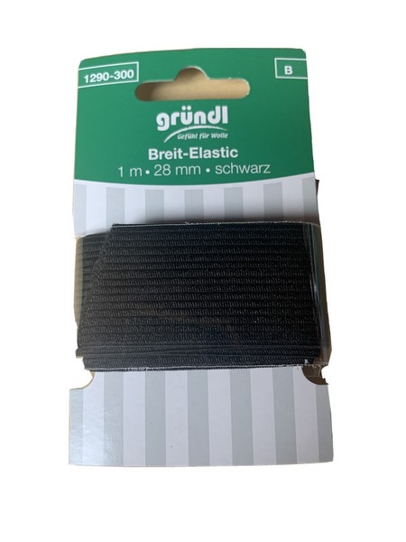 Gummilitze Gummiband SchlüPfer Gummi Gummi GrüNdl 1Mx28Mm Schwarz Breit Elastic-image