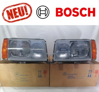 New NOS Genuine Mercedes Bosch Headlights R+L Mercedes E Class W124 300 CE