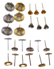 24PC Mini Brush Set 1/8" Shank Wire Brush Brass Cup Wheel Die Grinder Drill set