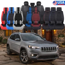 Car Seat Cover Full Set Front Rear PU Leather Cushion For Jeep Cherokee Compass