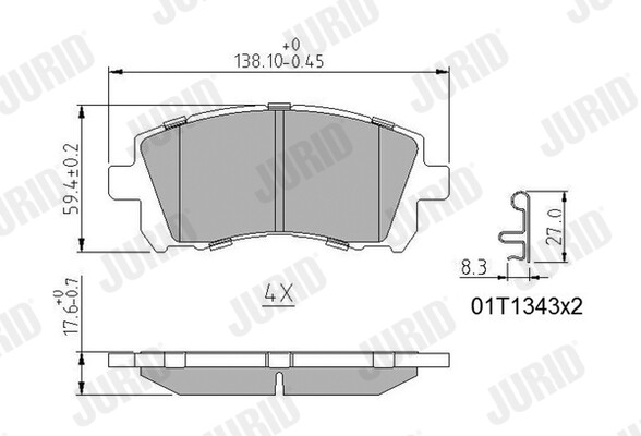 Jurid 572423J Bremsbelagsatz, Scheibenbremse FüR Subaru-image