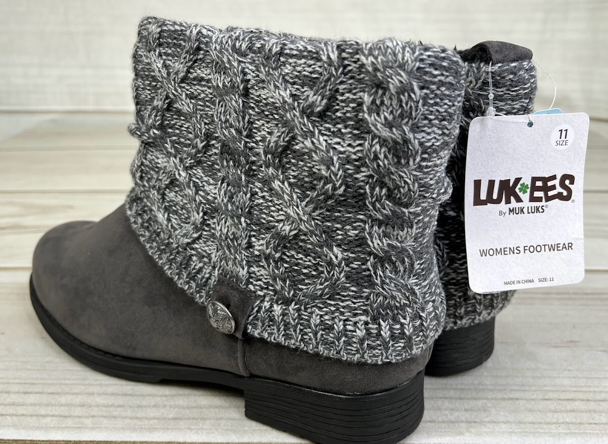 Muk Luks Patrice Women's Water-Resistant Ankle Boots, Size: 11, Grey