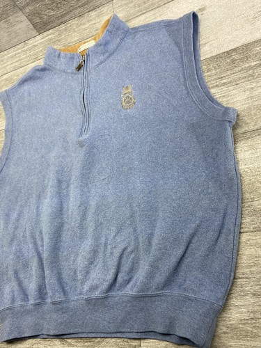 Peter Millar Quarter Zip Collared Pullover Vest Large Cotton Carpe Deim Golf - Picture 3 of 17