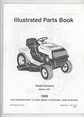 1999 MTD TRANSMATIC LAWN TRACTOR #660-679 ILLUSTRATED PARTS MANUAL BOOK