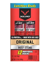 Jack Links Premium Cuts Beef Steak, Original, Strips -Great Protein Snack wit...