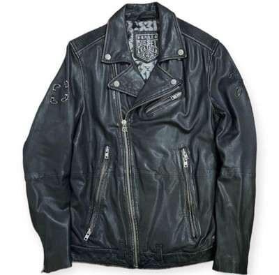 DIESEL Sheepskin Leather Vintage Process Double Riders Jacket S