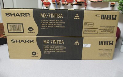 2 Genuine Sharp MX-71NTBA Black Toner Cartridge