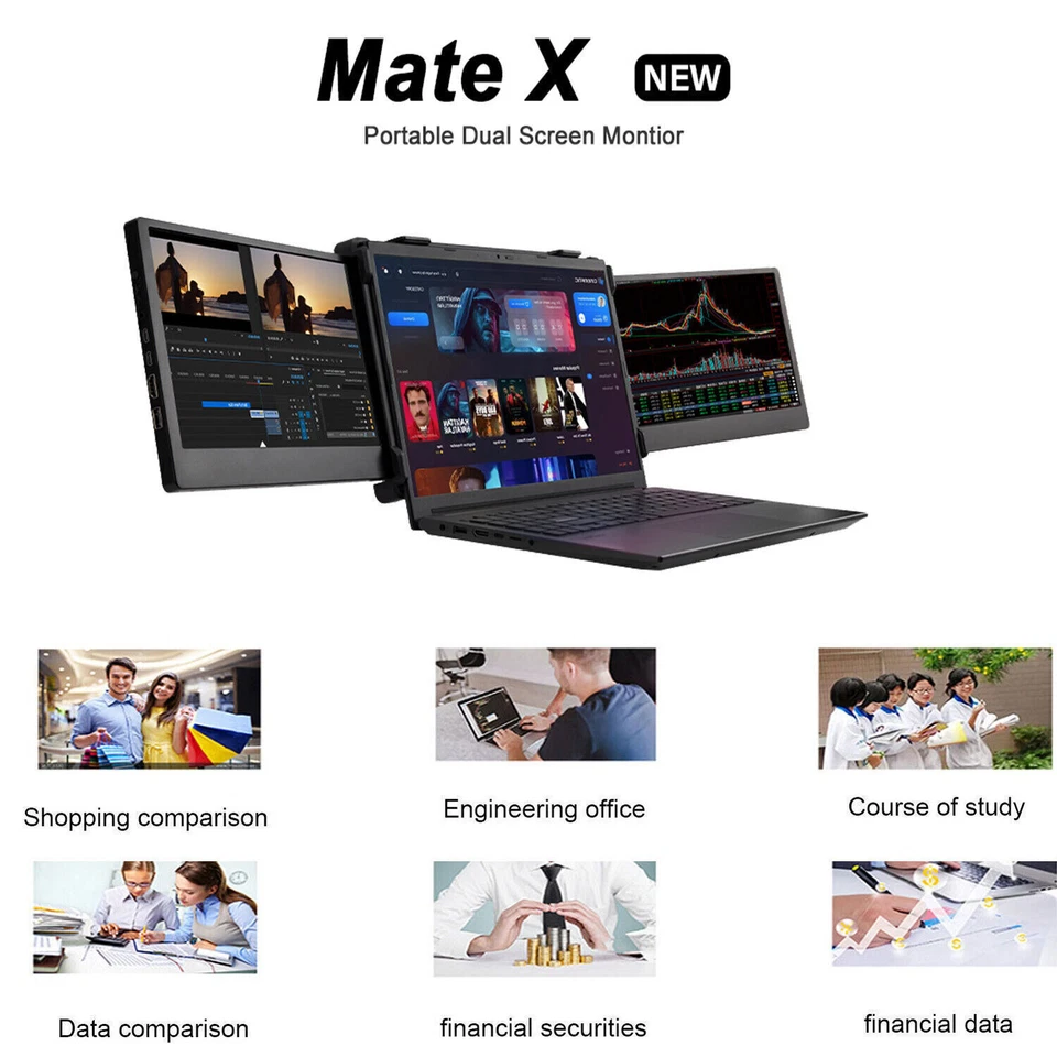 Dual Triple Monitor 1080P IPS FHD Monitor Screen Extender für 13''-17,3" Laptops