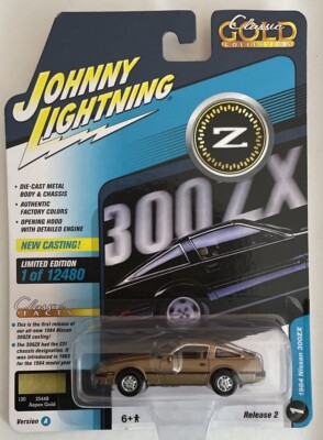 JOHNNY LIGHTNING 1984 NISSAN 300 ZX 1/64 GOLD METALLIC JLCG029 JLSP243 A