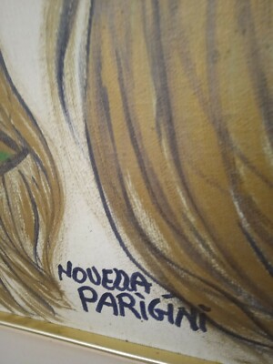 quadro antico d'autore Novella Parigini donna Olio Su Tela autografato