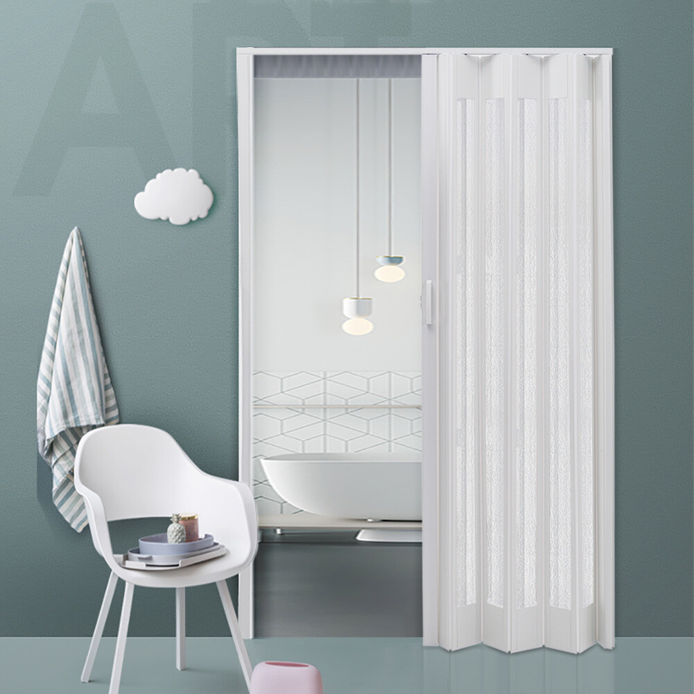 Glazed Folding Door Plastic PVC Glass Internal Sliding Panel Divider
