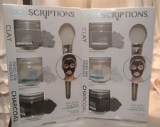 NIB Spascriptions Clay and Gel Face Mask with Mask Applicator - 2 Boxes