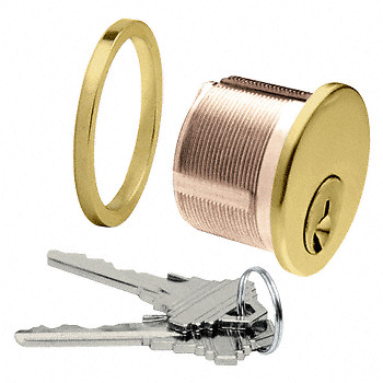 CRL DRA10KDPB Polished Brass Mortise Keyed Randomly Cylinder