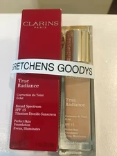 Clarins True Radiance Perfect Skin Foundation #113 Chestnut SPF 15 NIB 1.1 oz