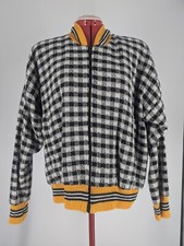 Maria Rodriguez Chicago Vtg 80s Art-to-wear Iconic Taxi Cab Knit Bomber Jacket M