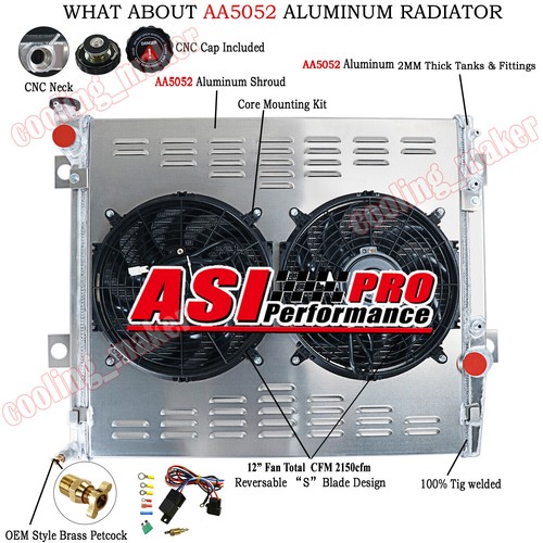 3 Row Radiator Shroud Fan For 03-09 Toyota 4-Runner Lexus GX470 4.7 V8 AT/MT US - Picture 2 of 16