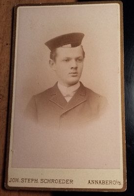 Student or pupil with hat - CDV Annaberg i. S. / Studentika