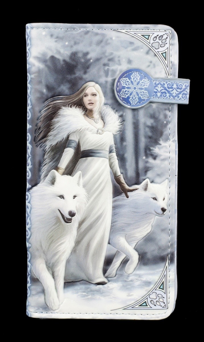 Wallet with Wolves - Winter Guardians - Embossed - Anne Stokes Purse
