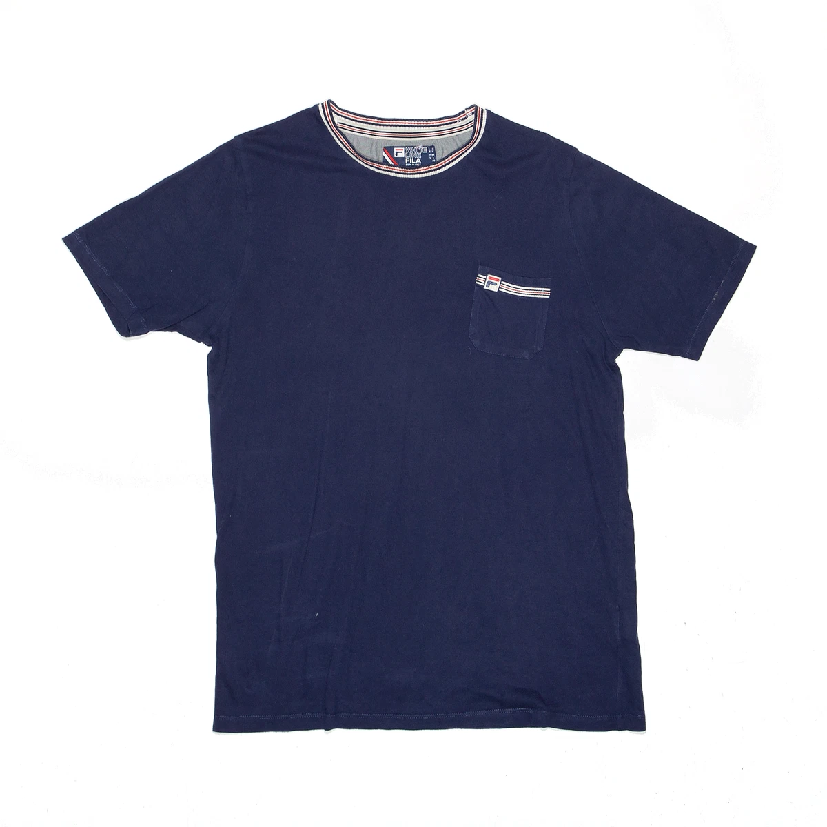 FILA WHITE LINE Mens Sport Blue Short Sleeve T Shirt L