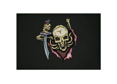 Skull With Dagger Pirate Flag Patch Iron On Patch 9x6cm