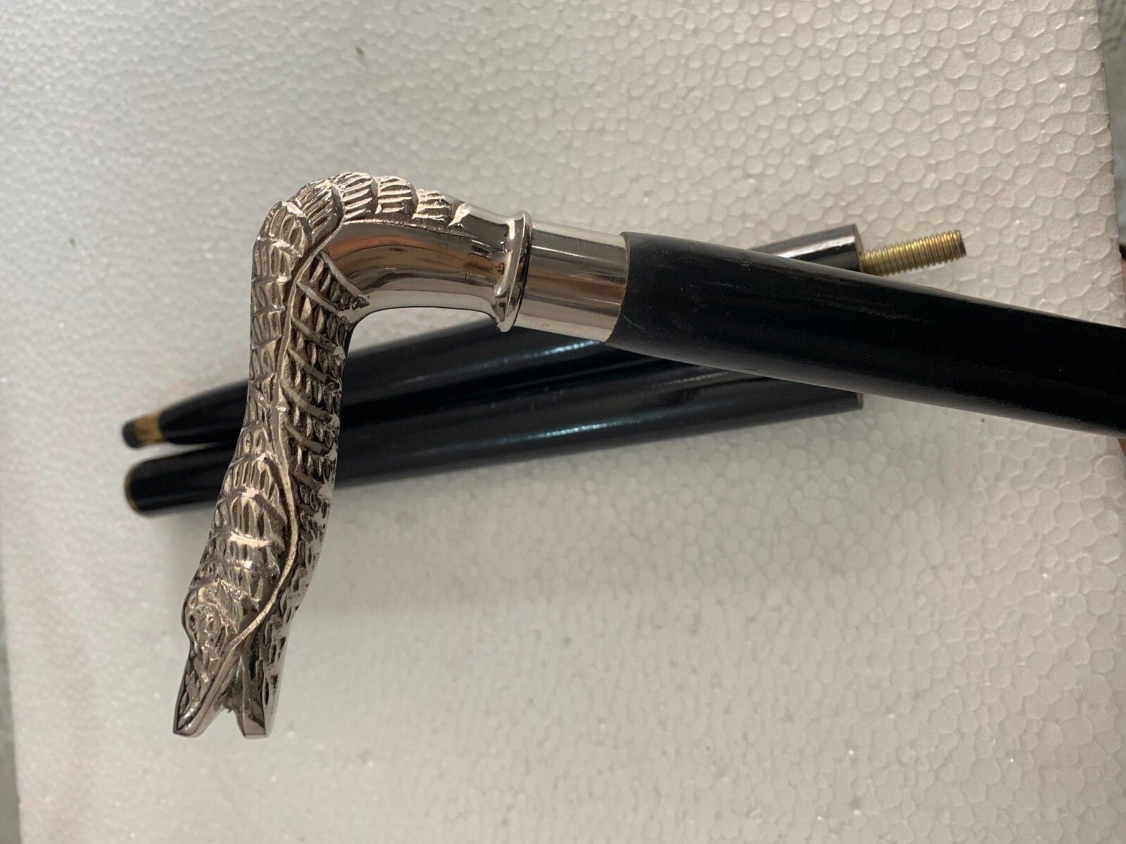 Nautical Solid Brass Designer Dolphin Handle wood… - image 1