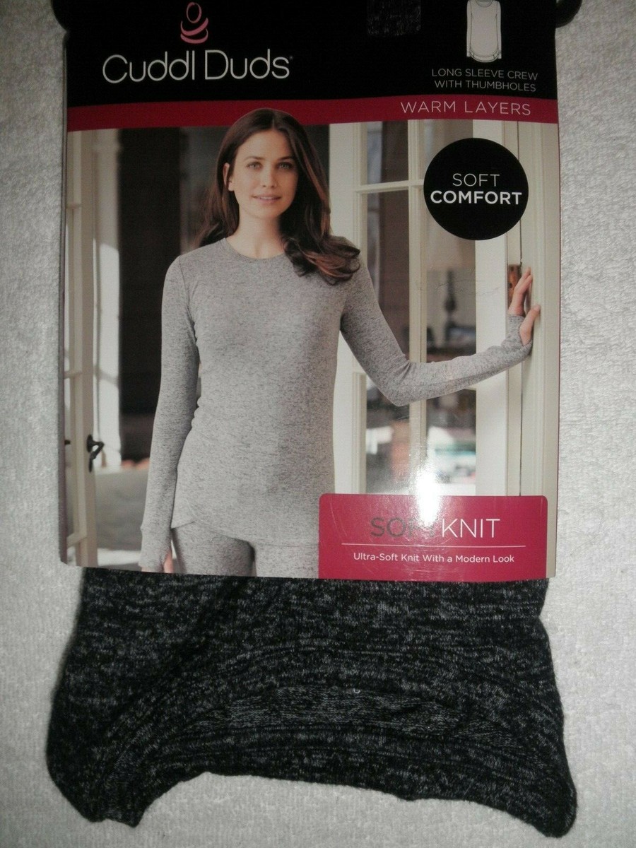 NWT Women's Cuddl Duds Softknit Long Sleeve Crew Top with