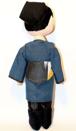 SET OF 2 Pcs.UZBEK HANDMADE DOLL GIRL & BOY IN NATIONAL IKAT DRESS AND TUBETEIKA - Picture 4 of 11