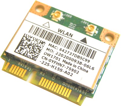 Dell Wireless DW1701 B/G/N WLAN Bluetooth PCIe Half BCM94313HMGB YFHN7