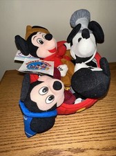 Disney Mickey Mouse 70th Anniversary Bean Bag Plush Set THROUGH THE YEARS, NWT