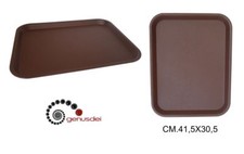 VASSOIO IN PLASTICA FAST FOOD MARRONE CM. 41,5X30,5
