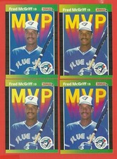 FRED McGRIFF - (4) Cards 1989 Donruss MVP #BC19 *4 Variations* dot after INC