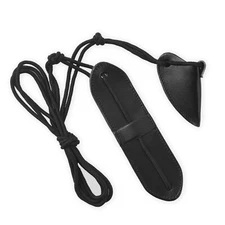 Traditional Leather Bow Stringer Black Archery Bowstring Recurve Tool Rope