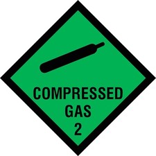 Compressed Gas 2  Sign or Sticker - All Material & Size options (DAS27)