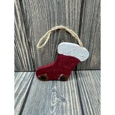 Handmade Rustic Wooden Christmas Stocking Ornament