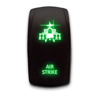 Air Strike Laser Etched 5-Pin Rocker Switch - ON/OFF SPST 20A 12V Blue LED Switch