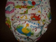 Dependeco All In One flannel adult baby diaper S/M/L/XL  farm animals 