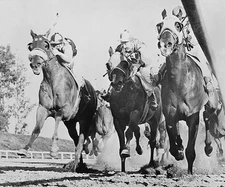 As Seabiscuit Bided Time Santa Anita Cal Flanked by Wedding Call - 1940 Photo